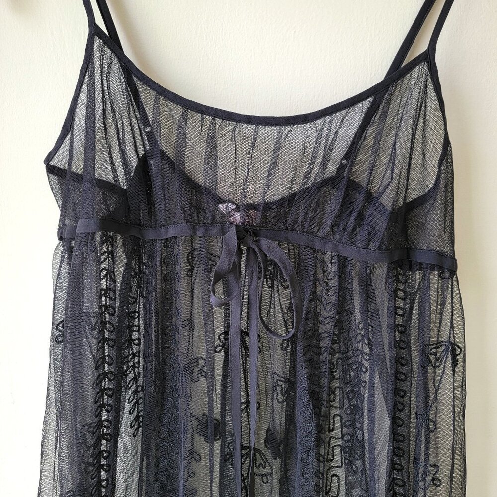 ❝ Victoria's Secret empire waist black mesh maxi length lingerie dress .❀ ݁ ˖ ❞ - Picture 8 of 9